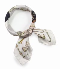 Apaszka jedwabna mała gawroszka z eleganckim wzorem 65x65 włoska