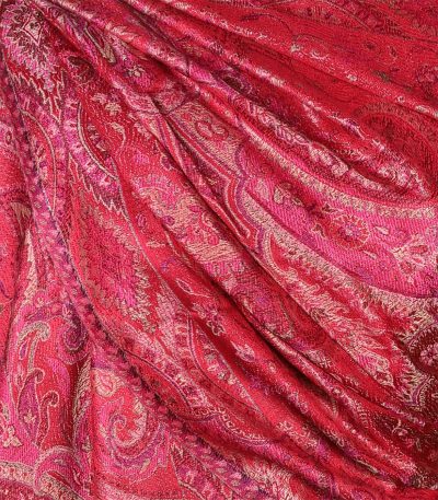 alt="Damski czerwony szal jedwabny paisley 100% jedwab naturalny damski do sukienki 70x200"