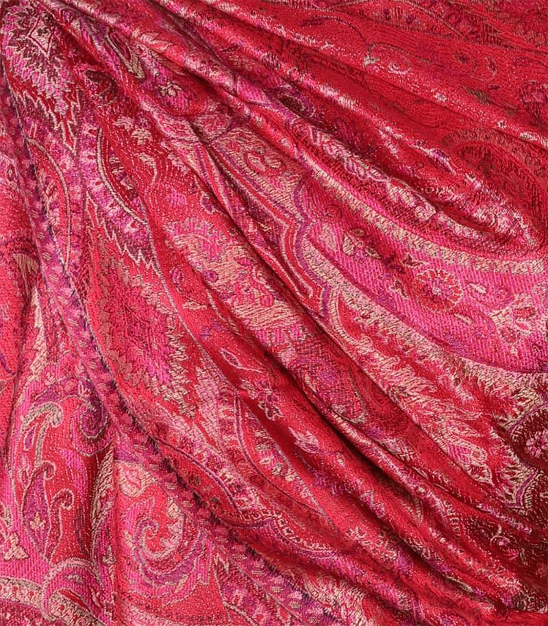 alt="Damski czerwony szal jedwabny paisley 100% jedwab naturalny damski do sukienki 70x200"