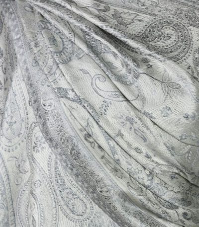 alt="Damski szary szal jedwabny paisley 100% jedwab naturalny damski do sukienki 70x200"