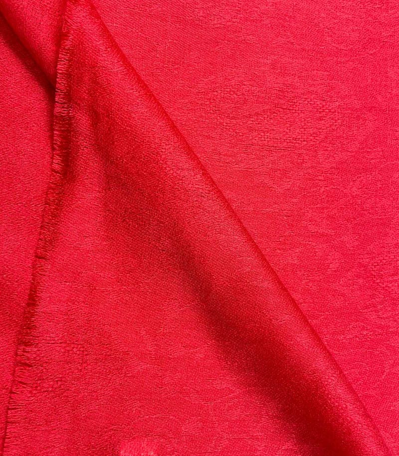 Stylowy szal wełniany czerwony merino ze wzorem żakardowym 70x200