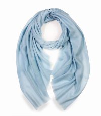 Szal z wełny naturalnej merino gołębi wschodni wzór paisley jednokolorowy 70x200