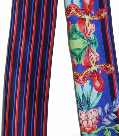 Elegancka apaszka twilly z jedwabiu włoska niebieska