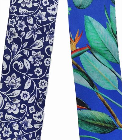 Elegancka apaszka twilly z jedwabiu włoska niebieska