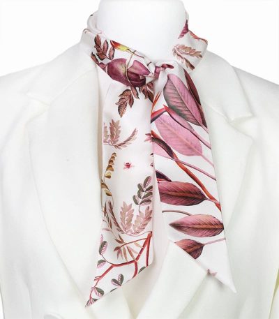 Elegancka apaszka twilly z jedwabiu włoska kremowa
