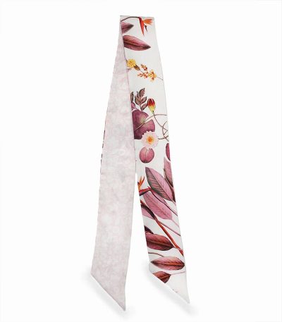 Elegancka apaszka twilly z jedwabiu włoska kremowa